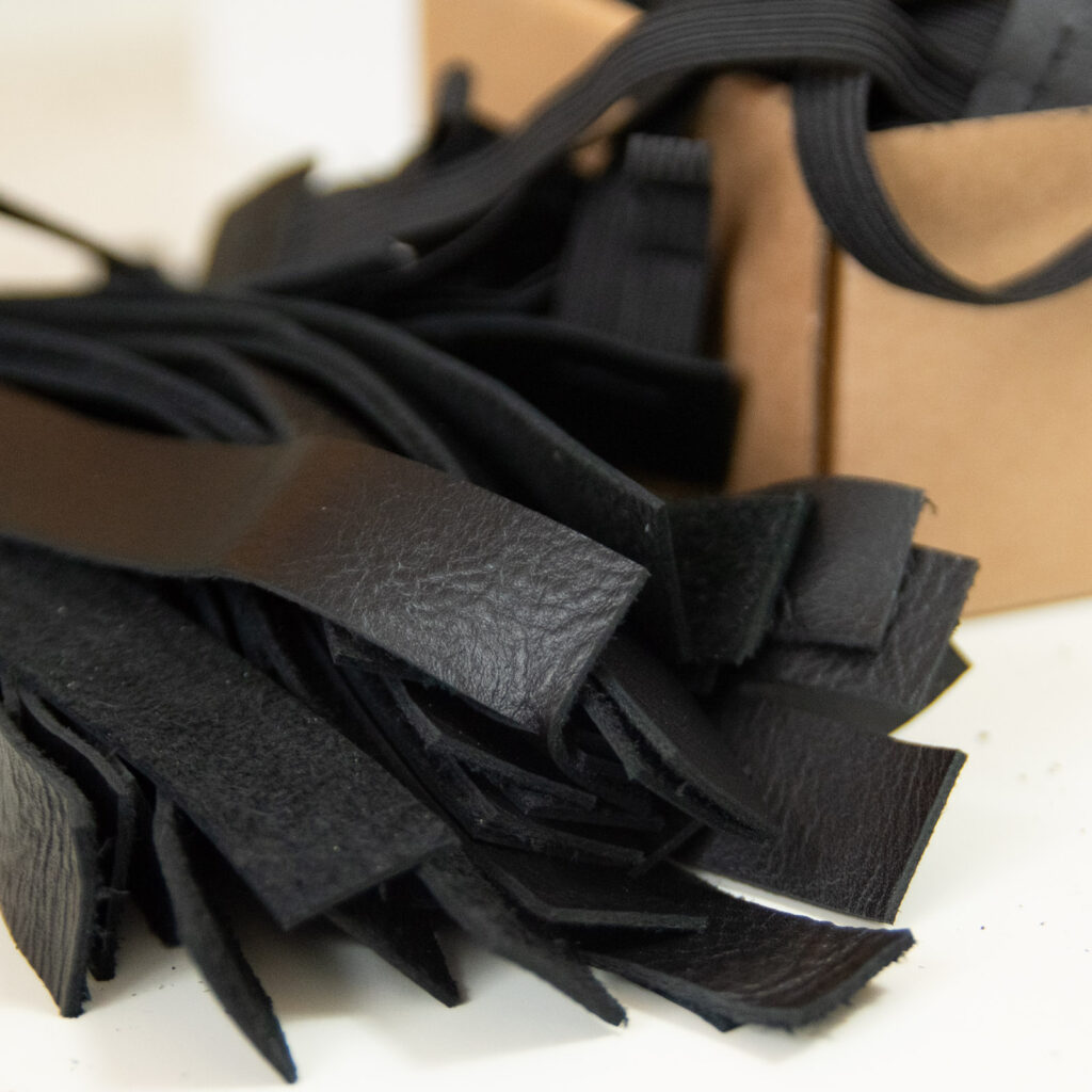 Leather offcuts used for BootHug